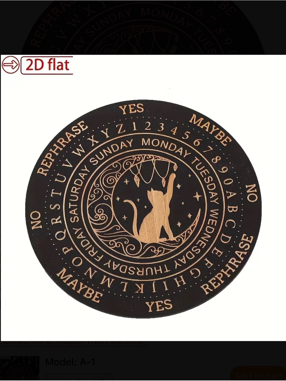 ⭐️ Black Pendulum Planchette Board New